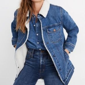 Madewell Oversized Denim Sherpa Lined Jacket